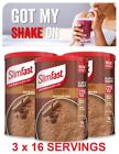 3 SlimFast Chocolate Meal Replacement Powder Shake Diet Weight Loss Milkshake