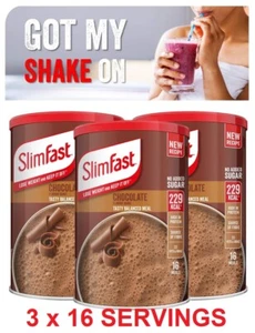 3 SlimFast Chocolate Meal Replacement Powder Shake Diet Weight Loss Milkshake - Picture 1 of 6