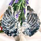 Moss Agate Angel Wings with Stand Crystal Carving Australian Seller