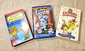 Set Of 3 Arthur's Blue Clues & Franklin VHS' Cartoon GOOD Condition All TESTED! - Picture 1 of 3