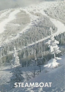 Vintage Steamboat Ski Area Colorado Postcard Snowy Winter Scene Four Points Run - Picture 1 of 2
