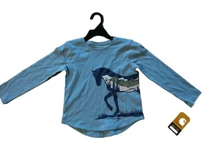 Carhartt Girls Blue Starry Horse Long Sleeve T-Shirt 2T New with tags - Picture 1 of 2