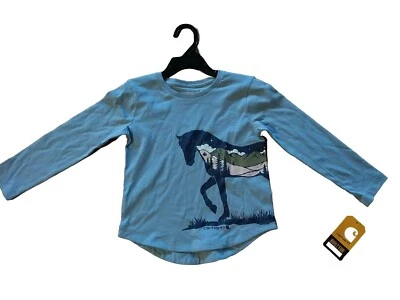 Carhartt Blue Starry Horse Long Sleeve T-Shirt Sz 10 New with tags - Image 1 of 2