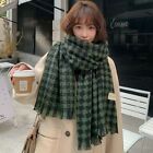 Soft Cashmere Scarves Winter Knitted Shawls Double-sided Plaid Scarf  Girls