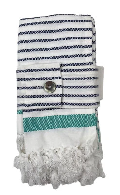 NWT Threshold Cloth Napkins 100% Cotton Blue and White Striped 20"x20” Set of 4 - Image 1 of 4