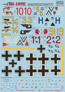 Print Scale 48-029 - 1/48 Decal for Messershmit Me-109 E Part 1 - Picture 1 of 12