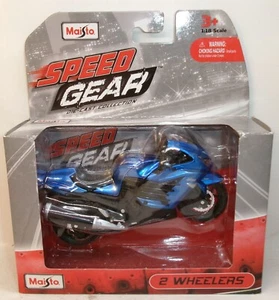 2012 MAISTO SPEED GEAR 2 WHEELERS 1:18 SCALE BLUE 2012 KAWASAKI ZX14R NINJA - Picture 1 of 11