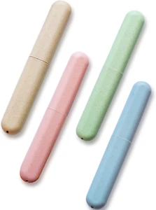 4 Stück Zahnbürsten-Etui, tragbare Reise-Zahnbürsten-Abdeckungen, Kunststoff-Zah - Bild 1 von 5