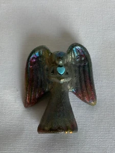 Geist Engel Raku Figur mit Edelstein klein Jeremy Diller irisierend - Bild 1 von 4