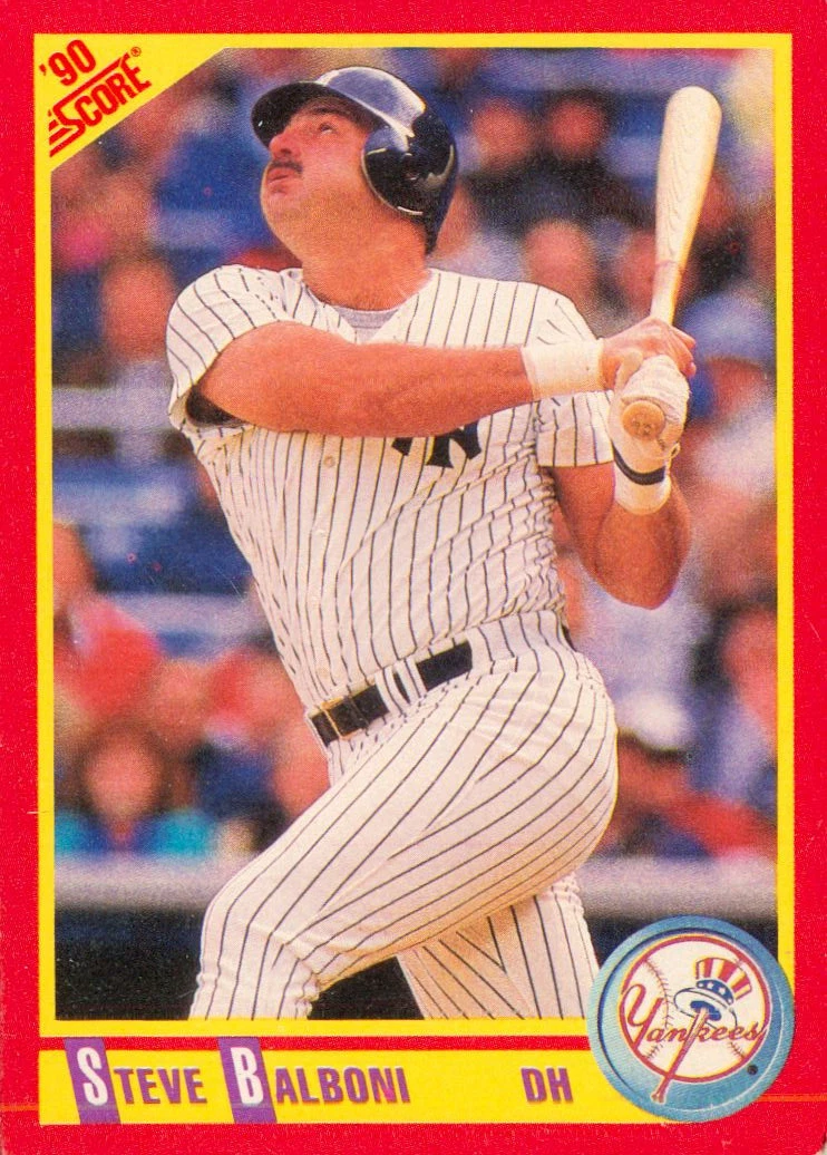 Steve Balboni 1990 SCORE New York Yankees Baseball Collectible Cards