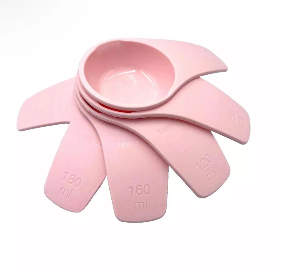 Tupperware Measuring Cups Soft Pink Set of 6 New *B - Image 1 of 1