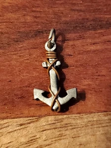 Anchor Sailor Nautical Vintage Pendant Charm Rope Copper Wrapped - Picture 1 of 4