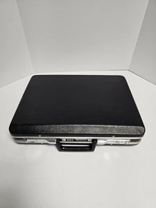 Echolac Hard Vintage Briefcase Black with Silver Buckles And Code - Picture 1 of 6