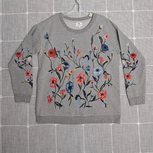 Sundry Anthropologie Sweater Womens 2 Medium Embroidered Floral Pullover Boho - Picture 1 of 17