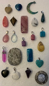 Konvolut 22 Edelstein und Kristall/Glas Anhänger - Bild 1 von 11