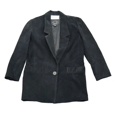 Tannery West Jacket Womens XS Black Blazer Suede Leather Long Sleeve Button - Image 1 of 4