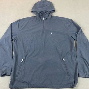 Linksoul Jacket Mens XL Navy Blue Boardwalker AC Hooded 1/4 Zip Golf Pullover - Picture 1 of 11