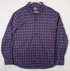 Rhone Hardy Flanellhemd Herren 2XL blau rot kariert kariert Stretch Jacquard gebraucht, in einwandfreiem Zustand - Bild 1 von 20