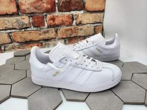 adidas Originals Gazelle Sneaker BB5498 Triple White Women's Sz 7.5/ Men Sz 5.5 - Picture 1 of 11