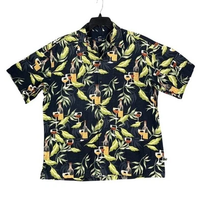 Camisa Newport Azul Hawaiana Hombres XL Resort Informal Ambiente Tropical Verano Top Foto 1 de 4