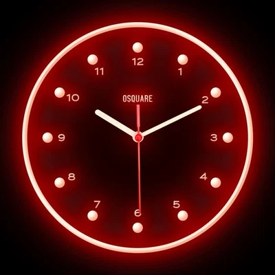 OSQUARE Minimalism North European Modern Interior Design Flexible Neon Clock 10" - Image 1 of 4