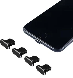Medsuo 4pcs Black Anti Dust Plugs Protects Charging Cover - Zdjęcie 1 z 5