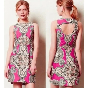 MOULINETTE SOEURS - ANTHROPOLOGIE | Pink Medallion Paisley Print Geidi Dress - Picture 1 of 7