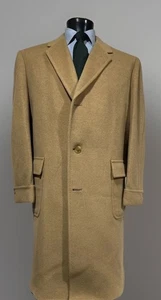 Pierre Balmain Wool Cashmere Vicuña Brown Men’s Overcoat 48 R Made In France - Picture 1 of 9