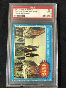 1977 Star Wars Topps Blue 1st Series #54 The Victors Receive Their PSA 9 Mint! - Picture 1 of 2