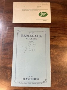 Tamarack Lodge Greenfield Park Papeleo De Colección - Libro de Reservas Playbill - Imagen 1 de 10
