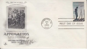 1965 #1182 CIVIL WAR APPOMATTOX FDC W/ ART CRAFT CACHET GEM! - Picture 1 of 3