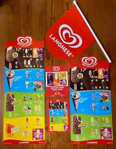 LANGNESE-SET: 2023 Flexible Eis Karten, Werbe-Artikel, Schild, Preistafel, Fahne - Bild 1 von 6
