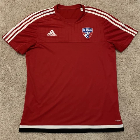 Adidas FC Dallas Climacool Adizero Red/White/Black Practice Jersey MSRP $90 Cover