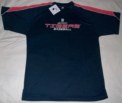 Detroit Tigers Birdseye Jersey Shirt Large Tall Stay Dry VF Imagewear MLB - Image 1 of 3