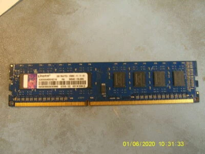 Kingston 2GB 1 X 2GB PC3-12800 DDR3 NON-ECC 240 PIN ACR256X64D3U16C11G - Image 1 of 3