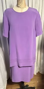 Due per Due Sandwashed Silk Skirt Set In Orchid Sz 12 Pre-owned - Picture 1 of 12
