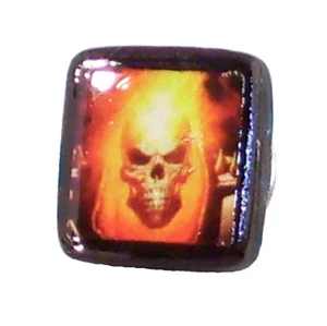 Broche prendedor de solapa de corbata de cómic reciclado joyería de superhéroe Ghost Rider foto - Imagen 1 de 6