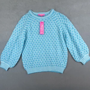 NWT Lilly Pulitzer Corabelle Sweater Turquoise Shore Honeycomb Womens Small - Picture 1 of 8