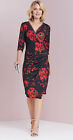 J D WILLIAMS Black & Red Jewelled Dress BNWT Plus Size 28 RRP £65 Wedding Races