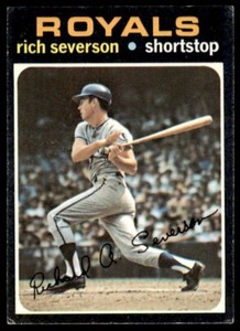 1971 Topps Rich Severson Rookie . Kansas City Royals #103