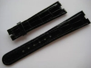 GENUINE PATEK PHILIPPE LEATHER CROCODIL WATCH STRAP BAND BLACK 20 mm x 14 mm NWD - Picture 1 of 24