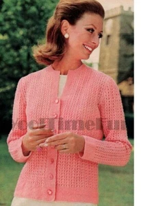 Knitting Pattern Women's Lace Rib & Moss Stitch Cardigan Jacket 34" - 40" Bust - Picture 1 of 1