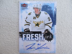 Dallas Stars Loui Eriksson signed Autographed 2008-09 Fleer Ultra Fresh Ink Mint