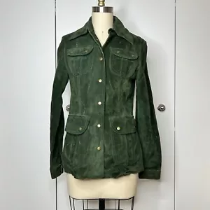 Giacca donna marca Lucky media pelle scamosciata verde - Foto 1 di 10
