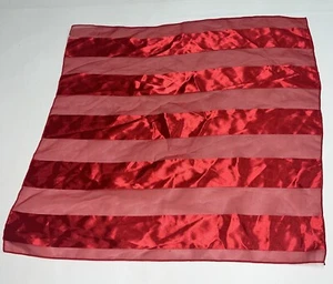 Vintage Space Age Scarf Red Striped 20" Square Polyester Womens Ladies Silky - Picture 1 of 5