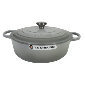 Le Creuset 30cm 6.75qt Cast Iron Dutch Oven Grey Mist - Sm Scuffs - Picture 1 of 11