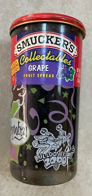 VTG Smuckers Looney Tunes Tweety Blue Raspberry Jelly Glass Jar Sealed 1999 - Image 1 of 4