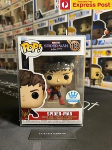 SPIDER-MAN NO WAY HOME UNMASKED FUNKO SHOP POP VINYL FIGURE #1169 + PROTECTOR - Picture 1 of 9