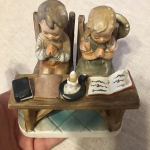 Vintage Norleans große Porzellan Figur Mädchen Junge Gebetstisch - Bild 1 von 7