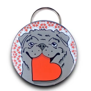Black Pug Dog Valentines Day Heart Bottle Opener Handmade Accessory - Picture 1 of 16